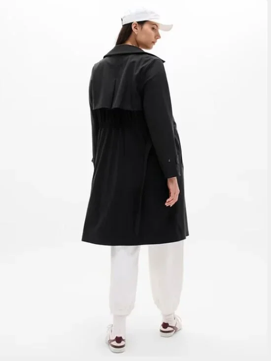 NWT Athleta Black Stellar Trench Coat - Picture 6 of 6